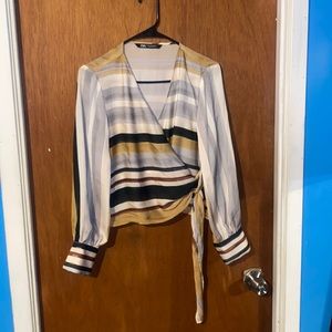 Zara tie front shirt